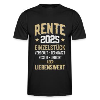 RENTNER RUHESTAND RENTE 2025 - Männer Funktions-T-Shirt - Schwarz - Vorne - AI Model Male 178 dark (178cm)