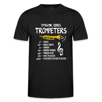 Trompete Dynamik eines Trompeters Blasmusik - Männer Funktions-T-Shirt - Schwarz - Vorne - AI Model Male 178 dark (178cm)