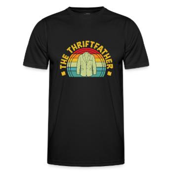 Thrift Shopper The Thriftfather Thrift Store - Men's Functional T-Shirt - black - Front - AI Model Male 178 dark (178cm)