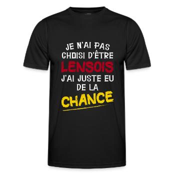 Lensois - Pas-de-Calais - Ville - France - Cadeau - T-shirt sport Homme - noir - Devant - AI Model Male 178 dark (178cm)
