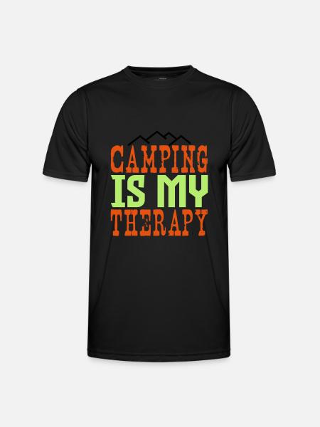 Camping is my therapy - Men's Functional T-Shirt - black
