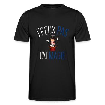 j peux pas j ai magie - cadeau anniversaire magie - T-shirt sport Homme - noir - Devant - AI Model Male 178 dark (178cm)