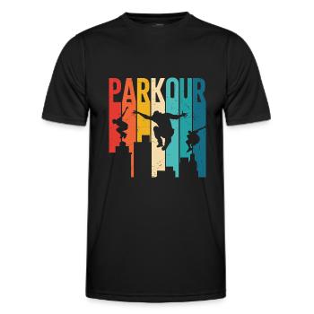 Parkour - T-shirt sport Homme - noir - Devant - AI Model Male 178 dark (178cm)