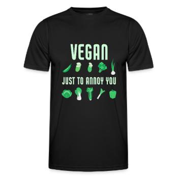 Végétalien Juste pour vous ennuyer Drôle De Végétal Végétal - T-shirt sport Homme - noir - Devant - AI Model Male 178 dark (178cm)