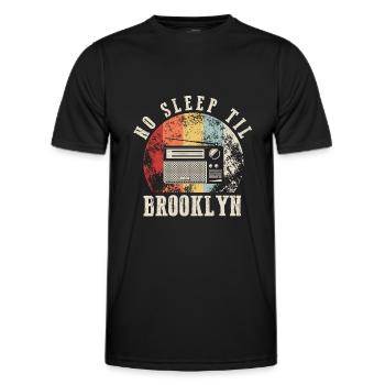 Rétro pas de sommeil jusqu’à Brooklyn Retro Radio Stéréo - T-shirt sport Homme - noir - Devant - AI Model Male 178 dark (178cm)
