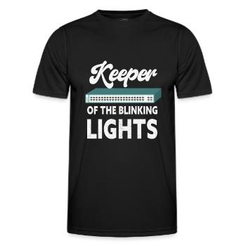 Keeper of the Blinking Lights IT Tech Network - Men's Functional T-Shirt - black - Front - AI Model Male 178 dark (178cm)