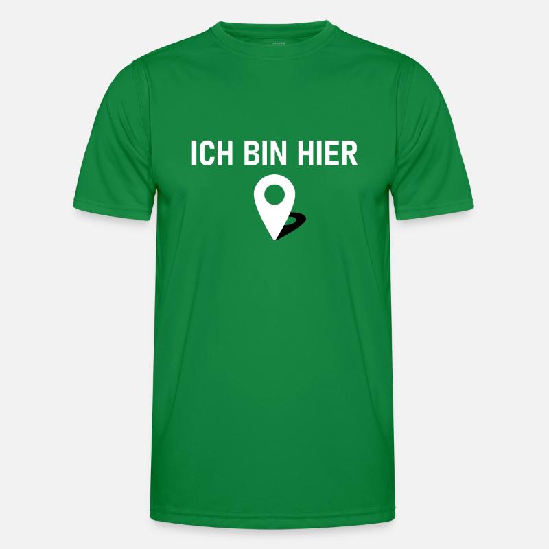 Ich bin hier 📍 Männer Funktions-T-Shirt