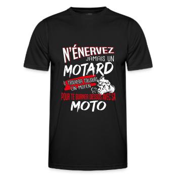 moto cadeau humour motard - T-shirt sport Homme - noir - Devant - AI Model Male 178 dark (178cm)