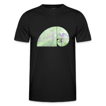 Fibonacci Spiral Elephant - Golden Ratio grungy 3 - Men's Functional T-Shirt - black - Front - AI Model Male 178 dark (178cm)
