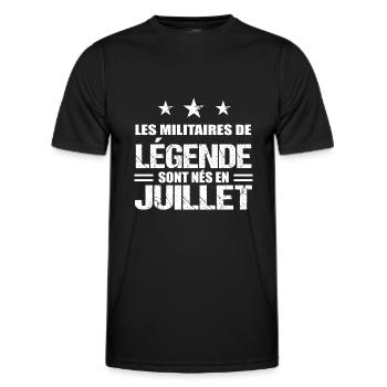 Cadeau drôle militaire mois de juillet armée - T-shirt sport Homme - noir - Devant - AI Model Male 178 dark (178cm)