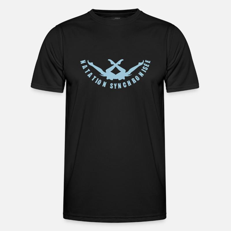 synchronisee2 swimming synchronized swim - Men's Functional T-Shirt - black