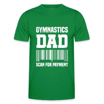 Gymnastic Dad Funny Scan For Payment Shirt - Men's Functional T-Shirt - kelly green - Front - AI Model Male 178 dark (178cm)