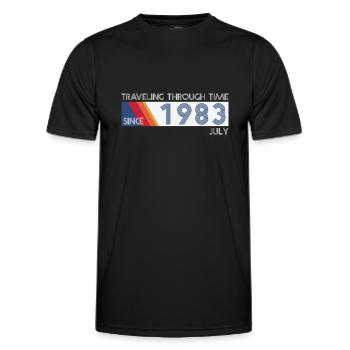 Time travel, time travel, timetravel, timetraveling, - Men's Functional T-Shirt - black - Front - AI Model Male 178 dark (178cm)