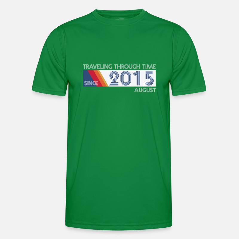 Funny Zeitreise Geburtstags Design August 2015 Männer Funktions-T-Shirt