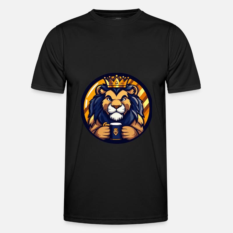 Löwe Bier - Männer Funktions-T-Shirt - Schwarz