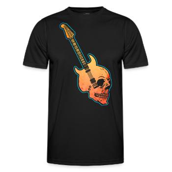Guitare rock and roll - T-shirt sport Homme - noir - Devant - AI Model Male 178 dark (178cm)