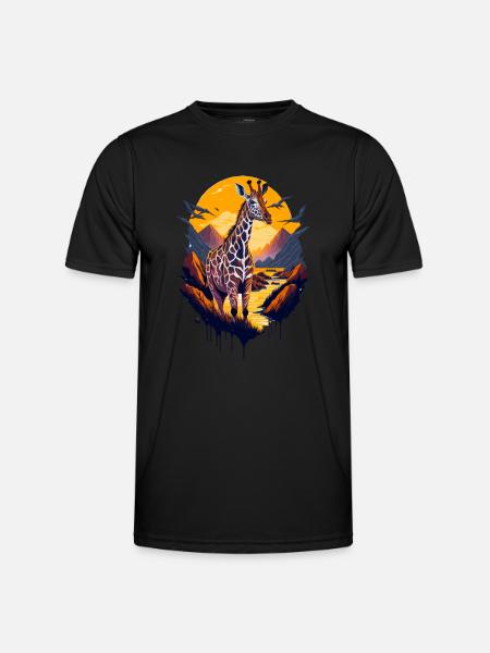 beautiful abstract giraffe - Men's Functional T-Shirt - black