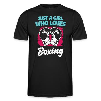 Just a Girl Who Loves Boxing - Männer Funktions-T-Shirt - Schwarz - Vorne - AI Model Male 178 dark (178cm)