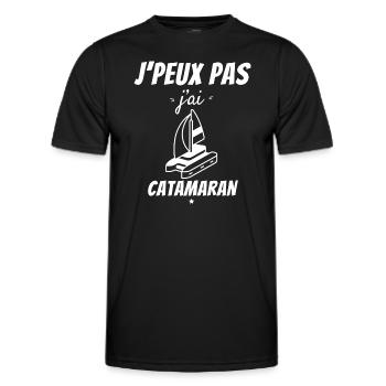 I can't I have Catamaran - Men's Functional T-Shirt - black - Front - AI Model Male 178 dark (178cm)