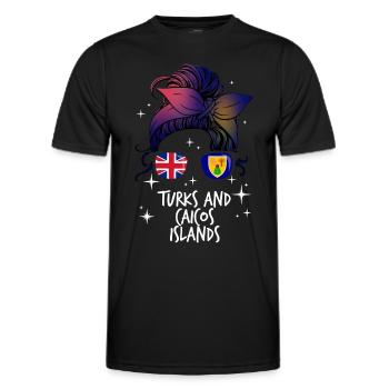 Turks and Caicos Islands - Men's Functional T-Shirt - black - Front - AI Model Male 178 dark (178cm)