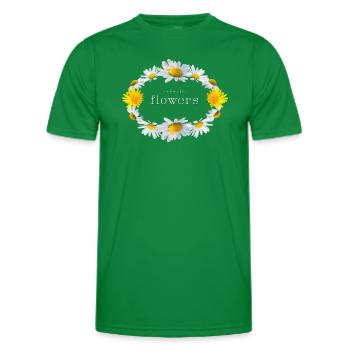 Flowers - Men's Functional T-Shirt - kelly green - Front - AI Model Male 178 dark (178cm)