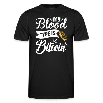 Bitcoin BTC Crypto Blockchain Coin Exchange Coin - T-shirt sport Homme - noir - Devant - AI Model Male 178 dark (178cm)