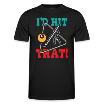 Id Hit That Pool Billiards - Männer Funktions-T-Shirt - Schwarz - Vorne - AI Model Male 178 dark (178cm)