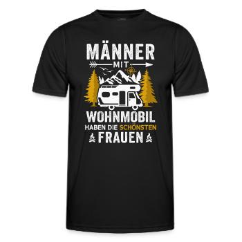 Wohnmobil Camping Wohnmobilfahrer Campingurlaub - Männer Funktions-T-Shirt - Schwarz - Vorne - AI Model Male 178 dark (178cm)