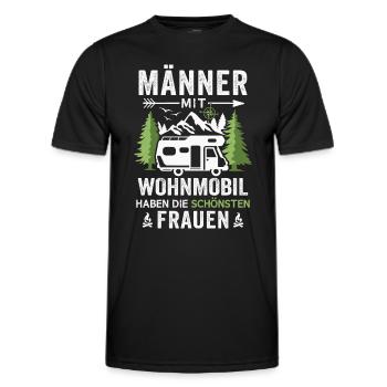 Wohnmobil Camping Wohnmobilfahrer Campingurlaub - Männer Funktions-T-Shirt - Schwarz - Vorne - AI Model Male 178 dark (178cm)