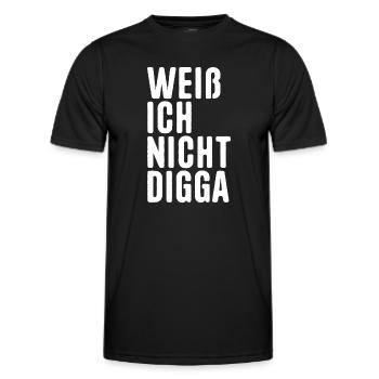 Weiß Ich Nicht Digga - Männer Funktions-T-Shirt - Schwarz - Vorne - AI Model Male 178 dark (178cm)