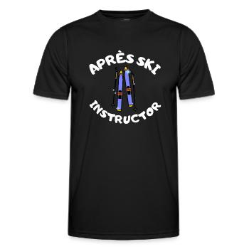 Moniteur d’après-ski - T-shirt sport Homme - noir - Devant - AI Model Male 178 dark (178cm)