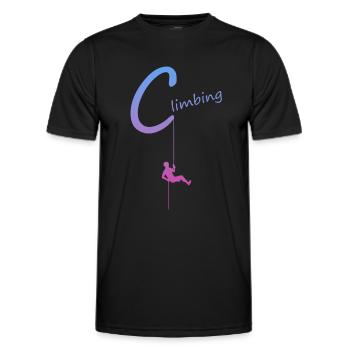 climbing, abseilen, klettern, kletterer - Männer Funktions-T-Shirt - Schwarz - Vorne - AI Model Male 178 dark (178cm)