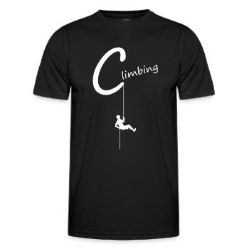 climbing, abseilen, klettern, kletterer - Männer Funktions-T-Shirt - Schwarz - Vorne - AI Model Male 178 dark (178cm)