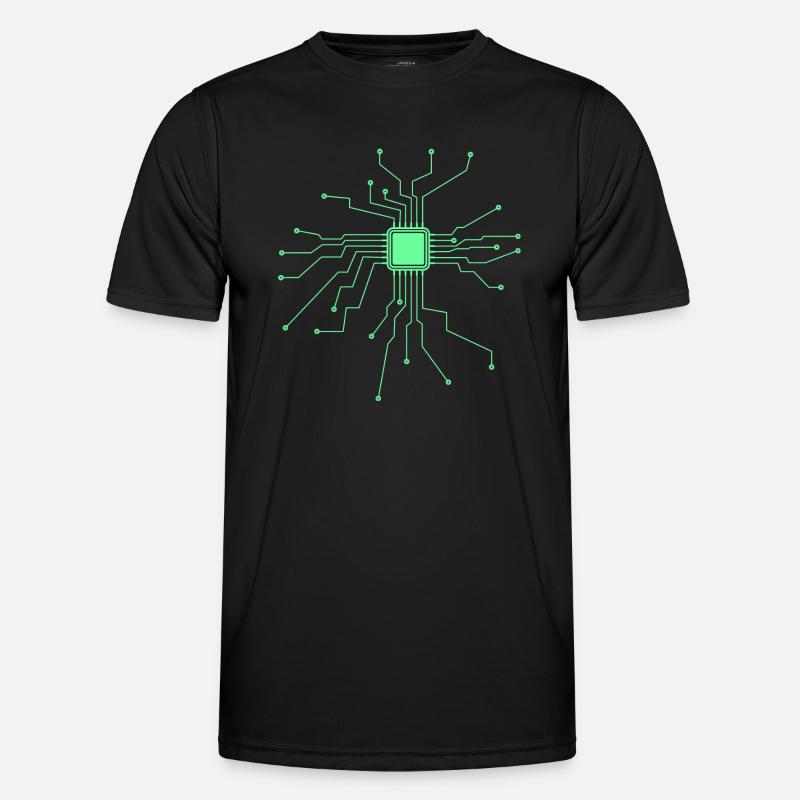 Prozessor, CPU, Technik, Elektronik, Herz Männer Funktions-T-Shirt