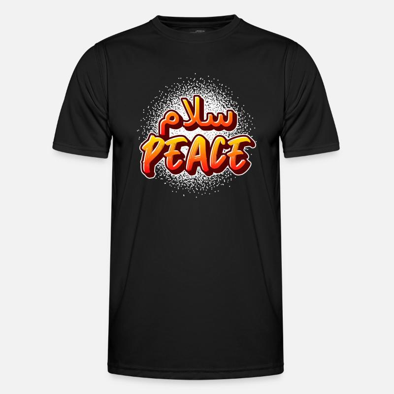 Salaam Peace Arabic Graffiti - Men's Functional T-Shirt - black