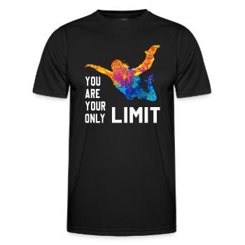 Skydive parachutiste Skydiver Chute libre - T-shirt sport Homme - noir - Devant - AI Model Male 178 dark (178cm)