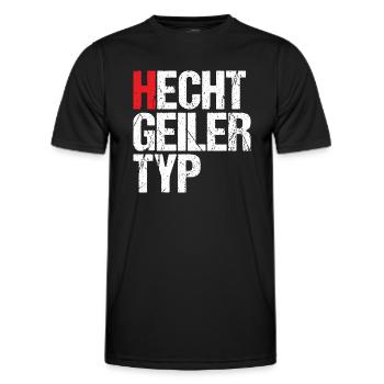 Hecht geiler Typ - Männer Funktions-T-Shirt - Schwarz - Vorne - AI Model Male 178 dark (178cm)