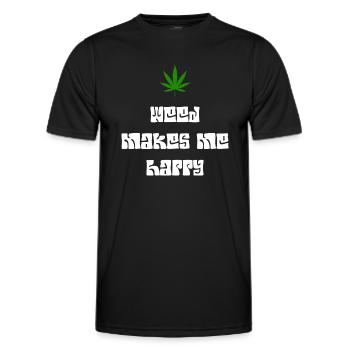weed macht mich glücklich Cannabis Marihuana - Männer Funktions-T-Shirt - Schwarz - Vorne - AI Model Male 178 dark (178cm)