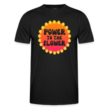 Kraft zur Blume - Männer Funktions-T-Shirt - Schwarz - Vorne - AI Model Male 178 dark (178cm)