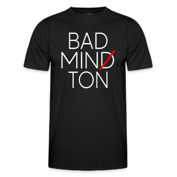 badminton badminton badminton badminton - Men's Functional T-Shirt - black - Front - AI Model Male 178 dark (178cm)