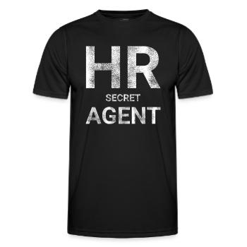 HR Secret agent - Men's Functional T-Shirt - black - Front - AI Model Male 178 dark (178cm)