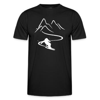 Skiing Skiing Ski motif for skiers - Men's Functional T-Shirt - black - Front - AI Model Male 178 dark (178cm)
