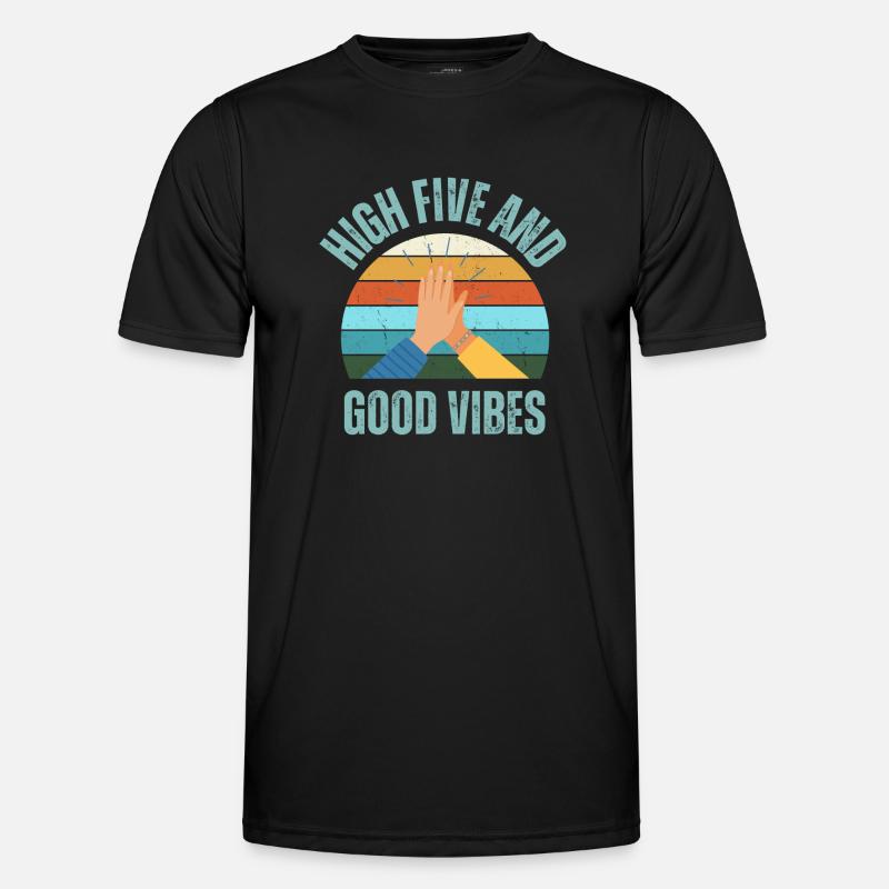 High Five and Good Vibes - Men's Functional T-Shirt - black