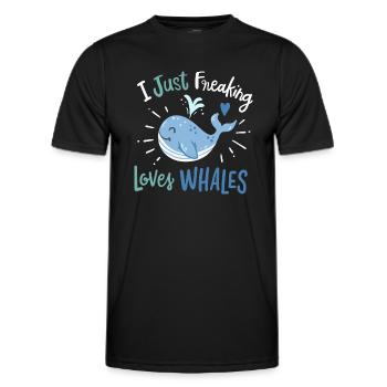 Ich liebe Wale einfach wahnsinnig - Männer Funktions-T-Shirt - Schwarz - Vorne - AI Model Male 178 dark (178cm)