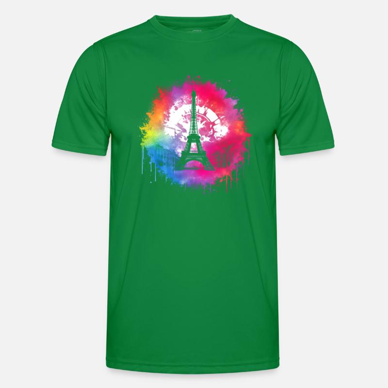 Eiffelturm Regenbogen Punk Männer Funktions-T-Shirt