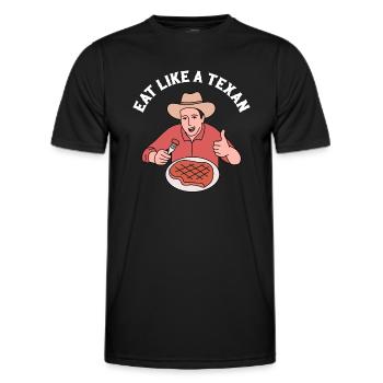 Essen in Texas Design für stolze Texaner - Männer Funktions-T-Shirt - Schwarz - Vorne - AI Model Male 178 dark (178cm)