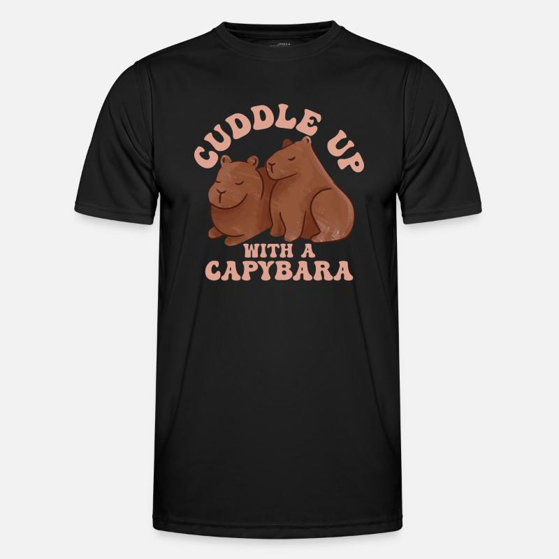 Cuddle Up With A Capybara Capibara Owner Rodent Men's Functional T-Shirt