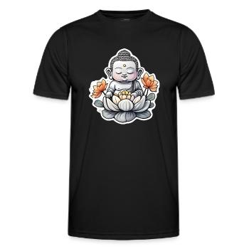bébé Bouddha - meditation yoga relaxation - T-shirt sport Homme - noir - Devant - AI Model Male 178 dark (178cm)