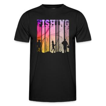 fisch, fisch, angeln, see, meer, angeln, fauna, exotisch - Männer Funktions-T-Shirt - Schwarz - Vorne - AI Model Male 178 dark (178cm)