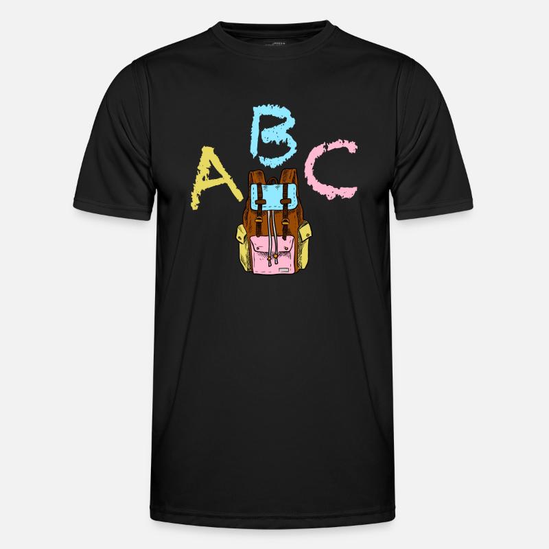 ABC with backpack - Men's Functional T-Shirt - black